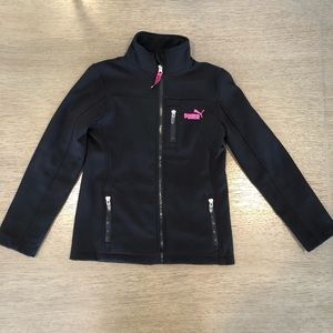 Puma black/pink full zip jacket sz 6x scuba style